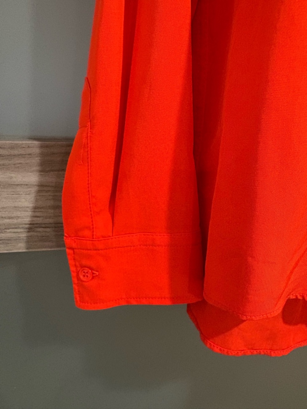 Zara Bold Red-Orange Long Sleeve Button Shirt - Picture 2 of 10